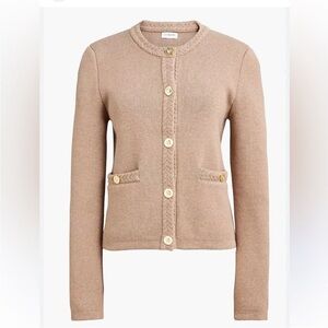 J Crew Cotton Lady Jacket Cardigan in Beige (S)